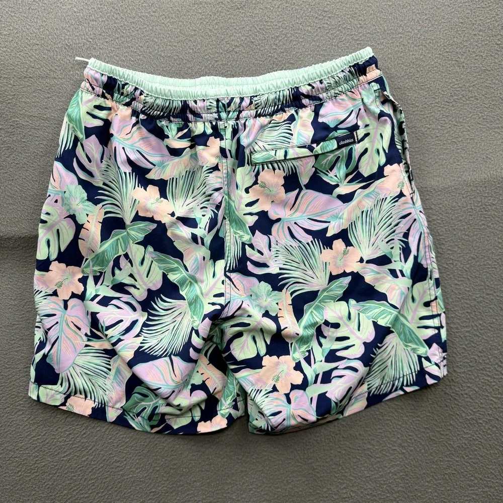 Chubbies Swim Trunks Mens Large Multicolor Tropical 7 Inseam Lined Quick Dry